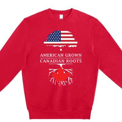 American Grown With Canadian Roots Canada Premium Crewneck Sweatshirt