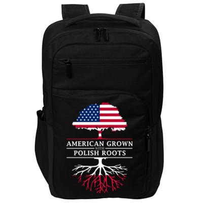 American Grown With Polish Roots Gift Poland Gift Impact Tech Backpack