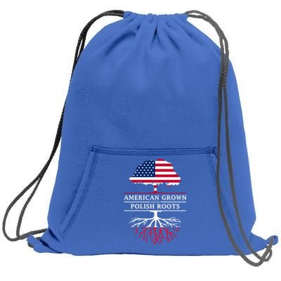 American Grown With Polish Roots Gift Poland Gift Sweatshirt Cinch Pack Bag