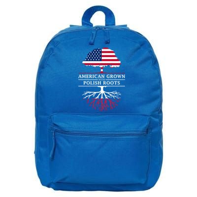 American Grown With Polish Roots Gift Poland Gift 16 in Basic Backpack