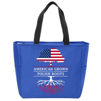 American Grown With Polish Roots Gift Poland Gift Zip Tote Bag