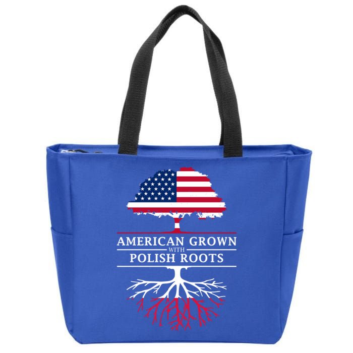 American Grown With Polish Roots Gift Poland Gift Zip Tote Bag