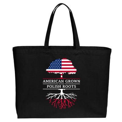 American Grown With Polish Roots Gift Poland Gift Cotton Canvas Jumbo Tote