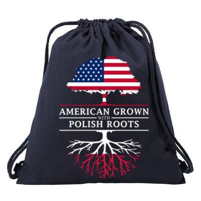 American Grown With Polish Roots Gift Poland Gift Drawstring Bag