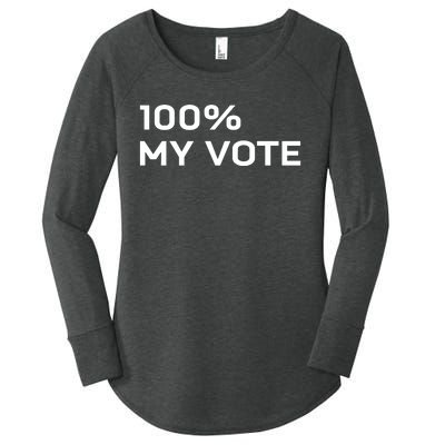 Amanda Gorman Wearing 100% My Vote Women's Perfect Tri Tunic Long Sleeve Shirt