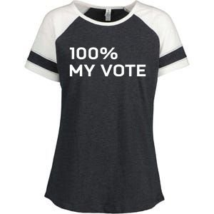 Amanda Gorman Wearing 100% My Vote Enza Ladies Jersey Colorblock Tee