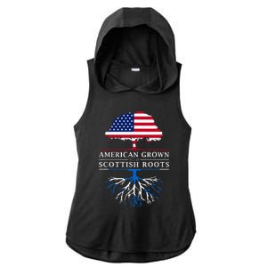 American Grown With Scottish Roots Scotland Ladies PosiCharge Tri-Blend Wicking Draft Hoodie Tank