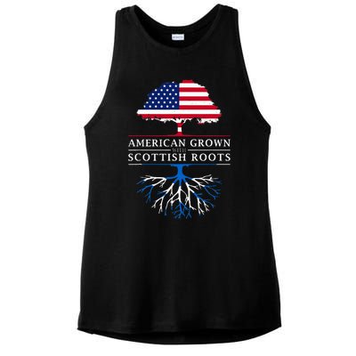 American Grown With Scottish Roots Scotland Ladies PosiCharge Tri-Blend Wicking Tank