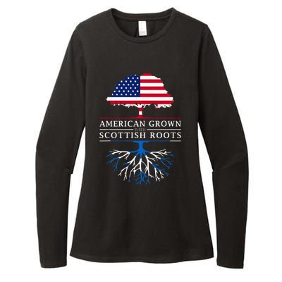 American Grown With Scottish Roots Scotland Womens CVC Long Sleeve Shirt