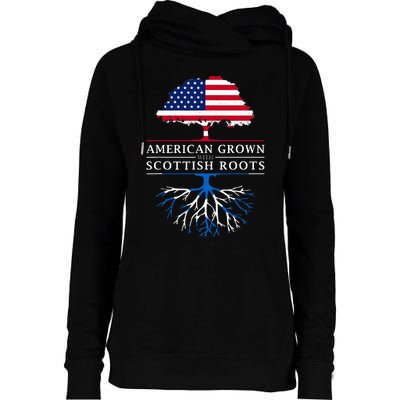 American Grown With Scottish Roots Scotland Womens Funnel Neck Pullover Hood