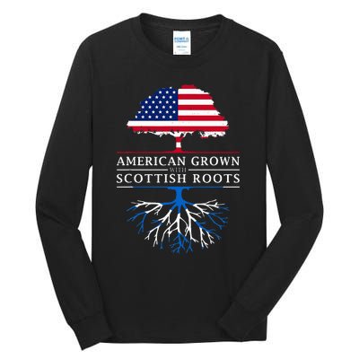 American Grown With Scottish Roots Scotland Tall Long Sleeve T-Shirt