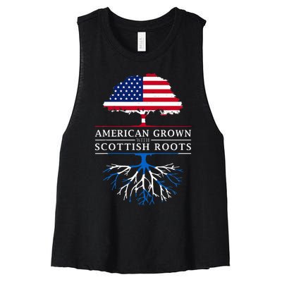 American Grown With Scottish Roots Scotland Women's Racerback Cropped Tank