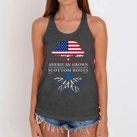 American Grown With Scottish Roots Scotland Women's Knotted Racerback Tank