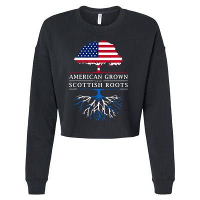 American Grown With Scottish Roots Scotland Cropped Pullover Crew