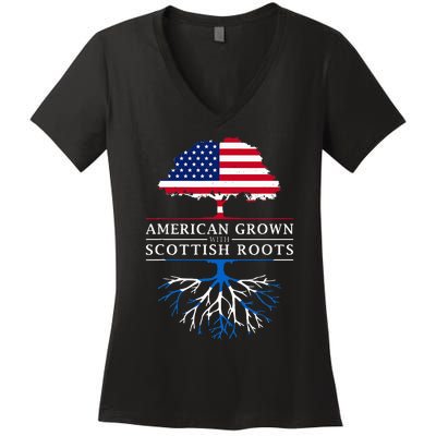 American Grown With Scottish Roots Scotland Women's V-Neck T-Shirt