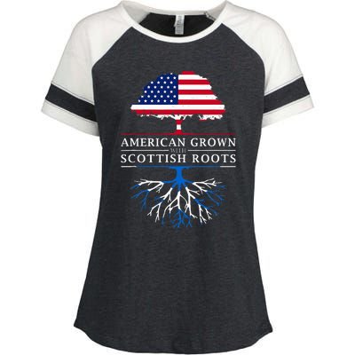 American Grown With Scottish Roots Scotland Enza Ladies Jersey Colorblock Tee