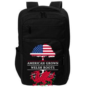 American Grown With Welsh Roots Wales Funny Gift Impact Tech Backpack