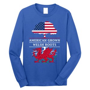 American Grown With Welsh Roots Wales Funny Gift Long Sleeve Shirt