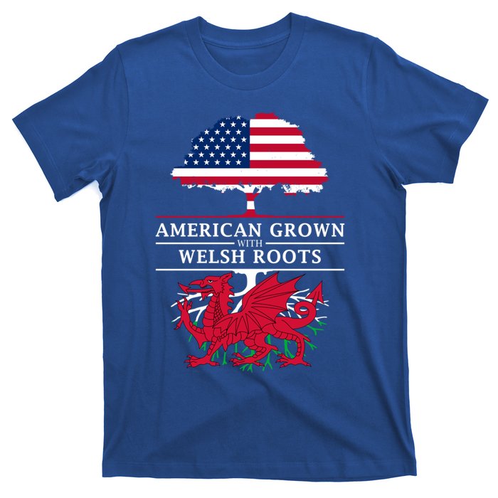 American Grown With Welsh Roots Wales Funny Gift T-Shirt