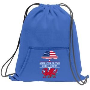 American Grown With Welsh Roots Wales Funny Gift Sweatshirt Cinch Pack Bag