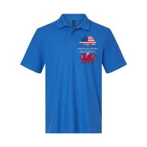 American Grown With Welsh Roots Wales Funny Gift Softstyle Adult Sport Polo