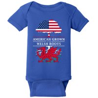 American Grown With Welsh Roots Wales Funny Gift Baby Bodysuit