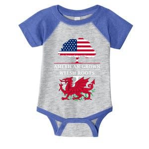 American Grown With Welsh Roots Wales Funny Gift Infant Baby Jersey Bodysuit