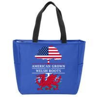 American Grown With Welsh Roots Wales Funny Gift Zip Tote Bag