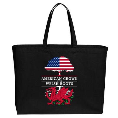 American Grown With Welsh Roots Wales Funny Gift Cotton Canvas Jumbo Tote