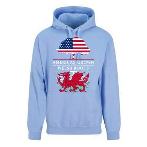 American Grown With Welsh Roots Wales Funny Gift Unisex Surf Hoodie