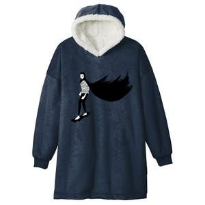 A Girl Walks Home Alone At Night Hooded Wearable Blanket