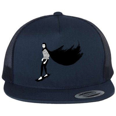 A Girl Walks Home Alone At Night Flat Bill Trucker Hat