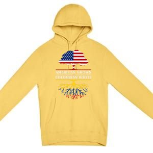 American Grown With Colombian Roots Cute Gift Colombia Gift Premium Pullover Hoodie