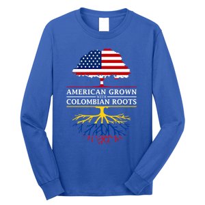 American Grown With Colombian Roots Cute Gift Colombia Gift Long Sleeve Shirt