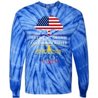 American Grown With Colombian Roots Cute Gift Colombia Gift Tie-Dye Long Sleeve Shirt