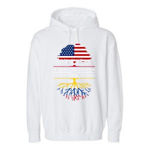 American Grown With Colombian Roots Cute Gift Colombia Gift Garment-Dyed Fleece Hoodie