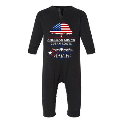 American Grown With Cuban Roots Cute Gift Cuba Gift Infant Fleece One Piece