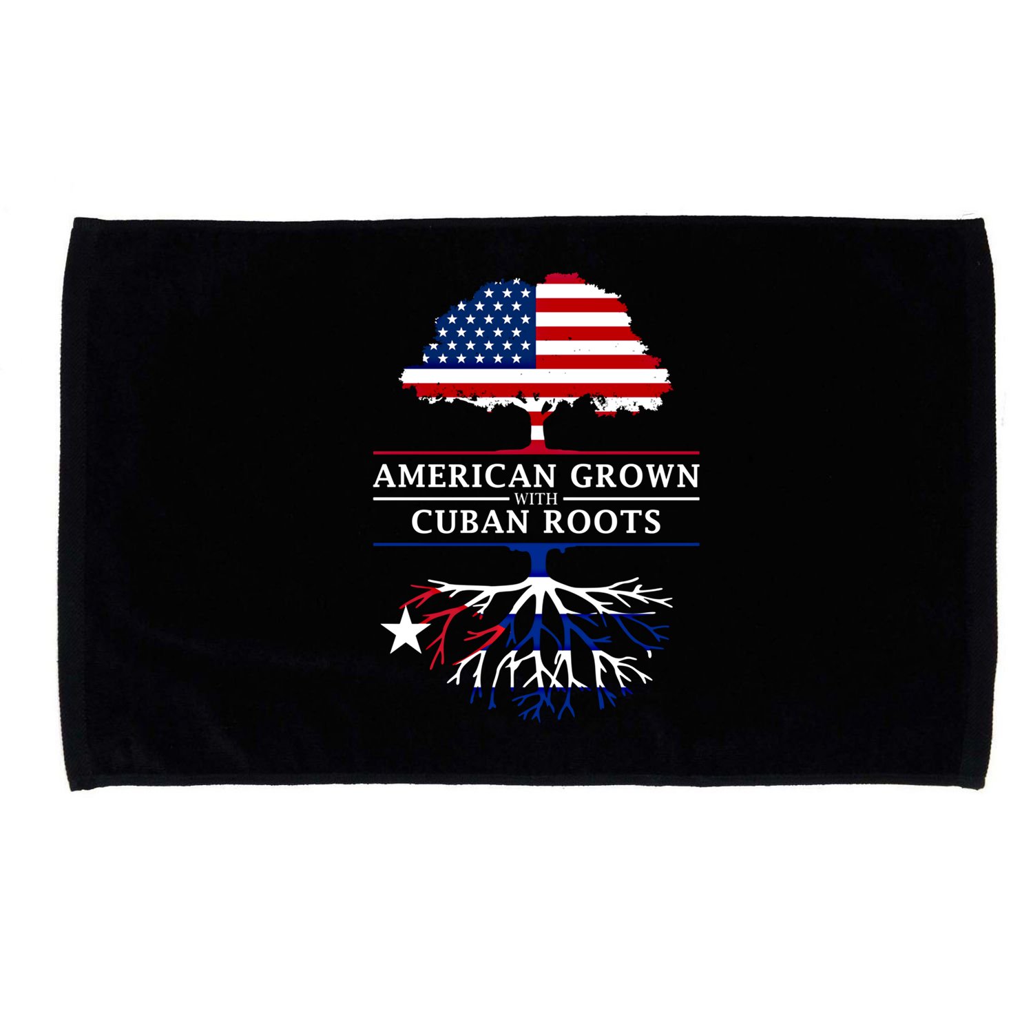 American Grown With Cuban Roots Cute Gift Cuba Gift Microfiber Hand Towel