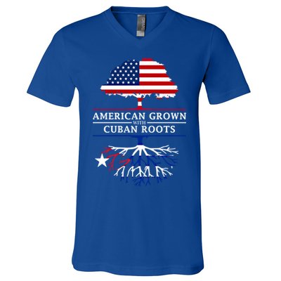 American Grown With Cuban Roots Cute Gift Cuba Gift V-Neck T-Shirt