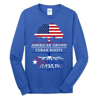 American Grown With Cuban Roots Cute Gift Cuba Gift Tall Long Sleeve T-Shirt