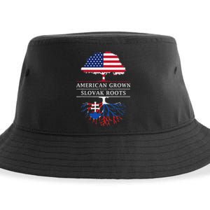 American Grown With Slovak Roots Slovakia Sustainable Bucket Hat