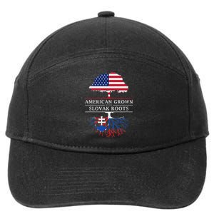 American Grown With Slovak Roots Slovakia 7-Panel Snapback Hat