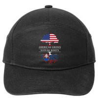 American Grown With Slovak Roots Slovakia 7-Panel Snapback Hat