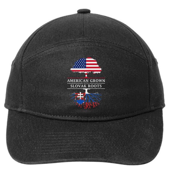 American Grown With Slovak Roots Slovakia 7-Panel Snapback Hat