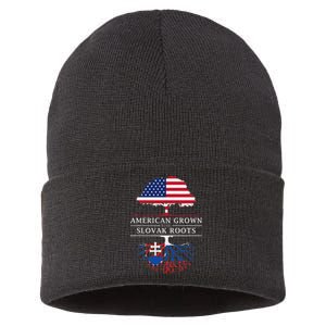 American Grown With Slovak Roots Slovakia Sustainable Knit Beanie