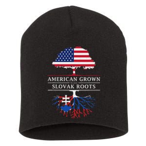 American Grown With Slovak Roots Slovakia Short Acrylic Beanie