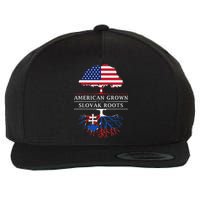 American Grown With Slovak Roots Slovakia Wool Snapback Cap