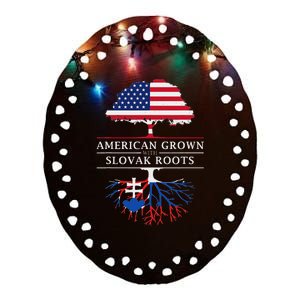 American Grown With Slovak Roots Slovakia Ceramic Oval Ornament