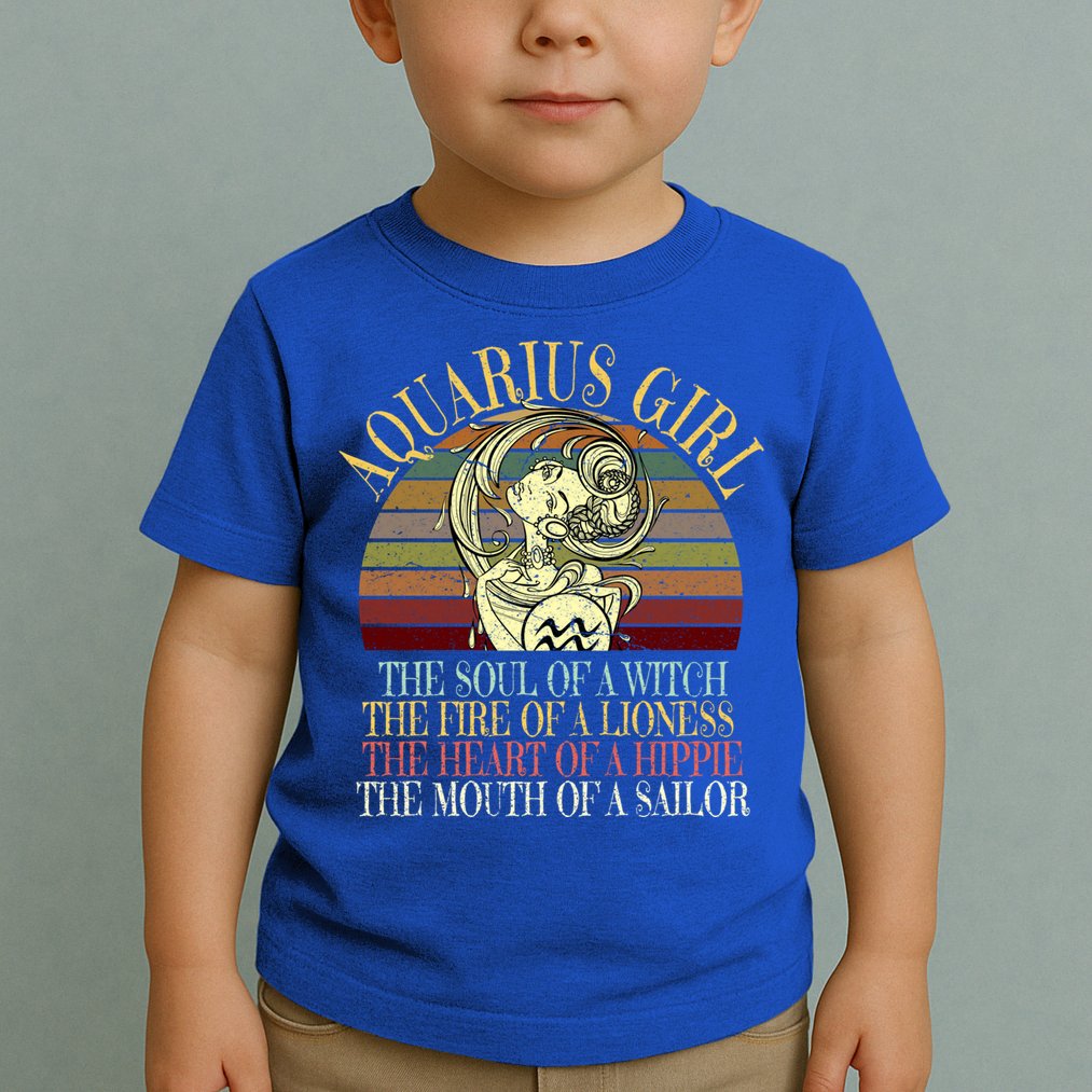 Aquarius Girl Zodiac January February Birthday Women Gift Toddler T-Shirt