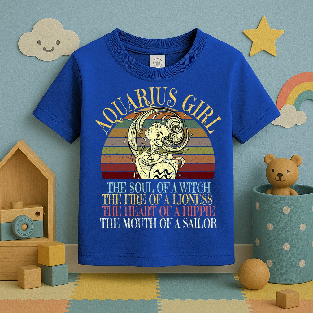 Aquarius Girl Zodiac January February Birthday Women Gift Toddler T-Shirt